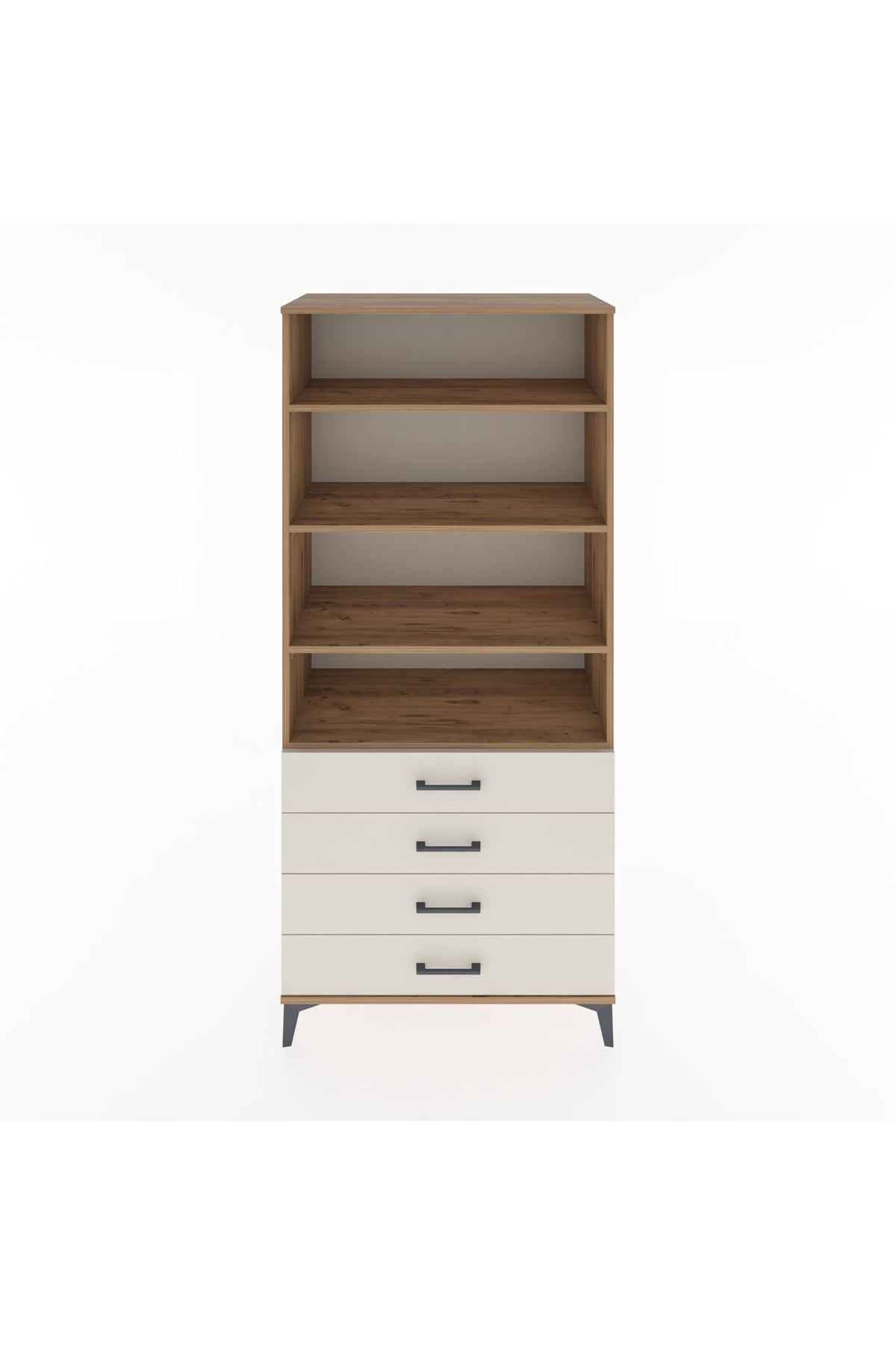 Hyperion Dolap 4 Raflı 4 Çekmeceli 88x44x195 Çam-Aytaşı