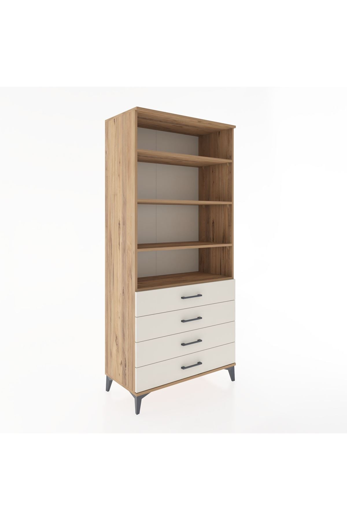 Hyperion Dolap 4 Raflı 4 Çekmeceli 88x44x195 Çam-Aytaşı