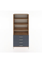 Hyperion Dolap 4 Raflı 4 Çekmeceli 88x44x195 Çam-Antrasit