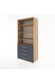 Hyperion Dolap 4 Raflı 4 Çekmeceli 88x44x195 Çam-Antrasit
