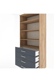 Hyperion Dolap 4 Raflı 4 Çekmeceli 88x44x195 Çam-Antrasit