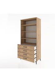 Hyperion Dolap 4 Raflı 4 Çekmeceli 88x44x195 Çam-Çam