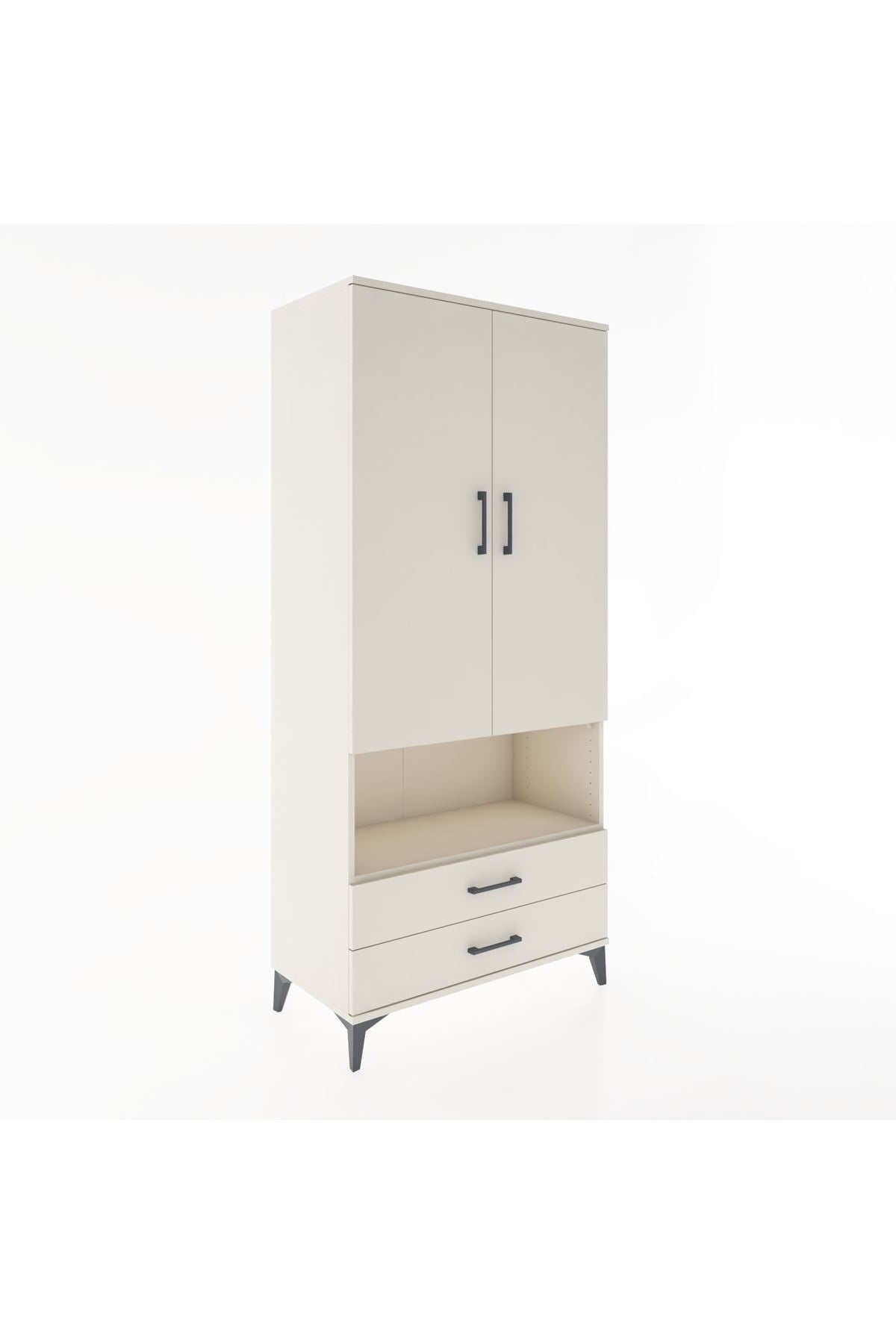 Hyperion Dolap 3 Raflı 2 Çekmeceli Tek Askılı 88x44x195 Aytaşı-Aytaşı