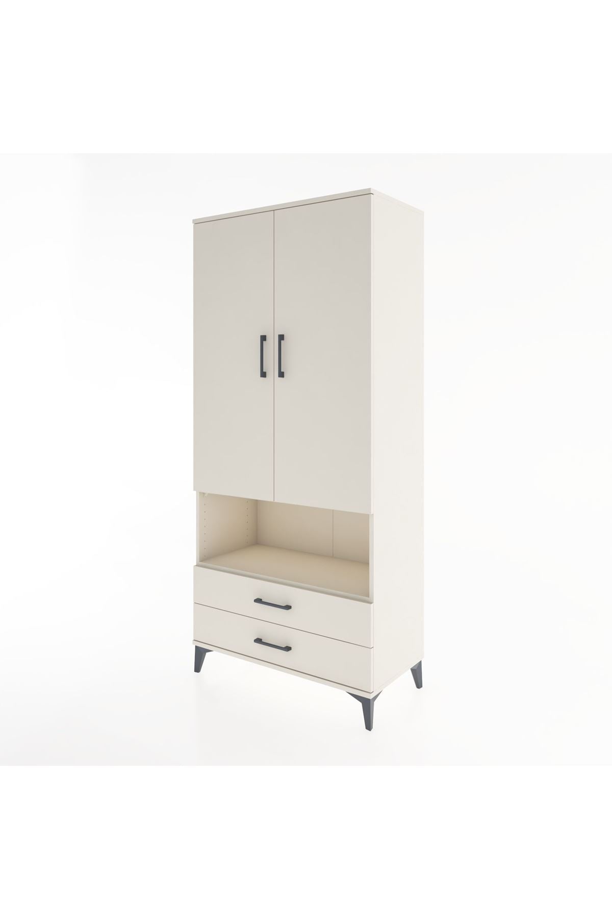 Hyperion Dolap 3 Raflı 2 Çekmeceli Tek Askılı 88x44x195 Aytaşı-Aytaşı