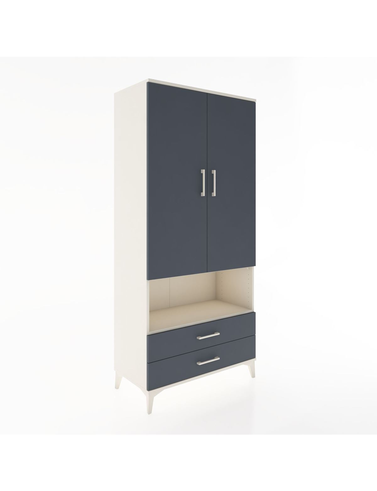 Hyperion Dolap 3 Raflı 2 Çekmeceli Tek Askılı 88x44x195 Aytaşı-Antrasit