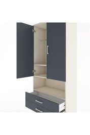 Hyperion Dolap 3 Raflı 2 Çekmeceli Tek Askılı 88x44x195 Aytaşı-Antrasit