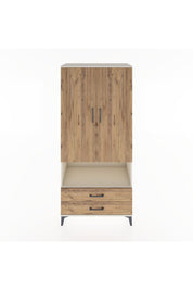 Hyperion Dolap 3 Raflı 2 Çekmeceli Tek Askılı 88x44x195 Aytaşı-Çam