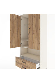 Hyperion Dolap 3 Raflı 2 Çekmeceli Tek Askılı 88x44x195 Aytaşı-Çam