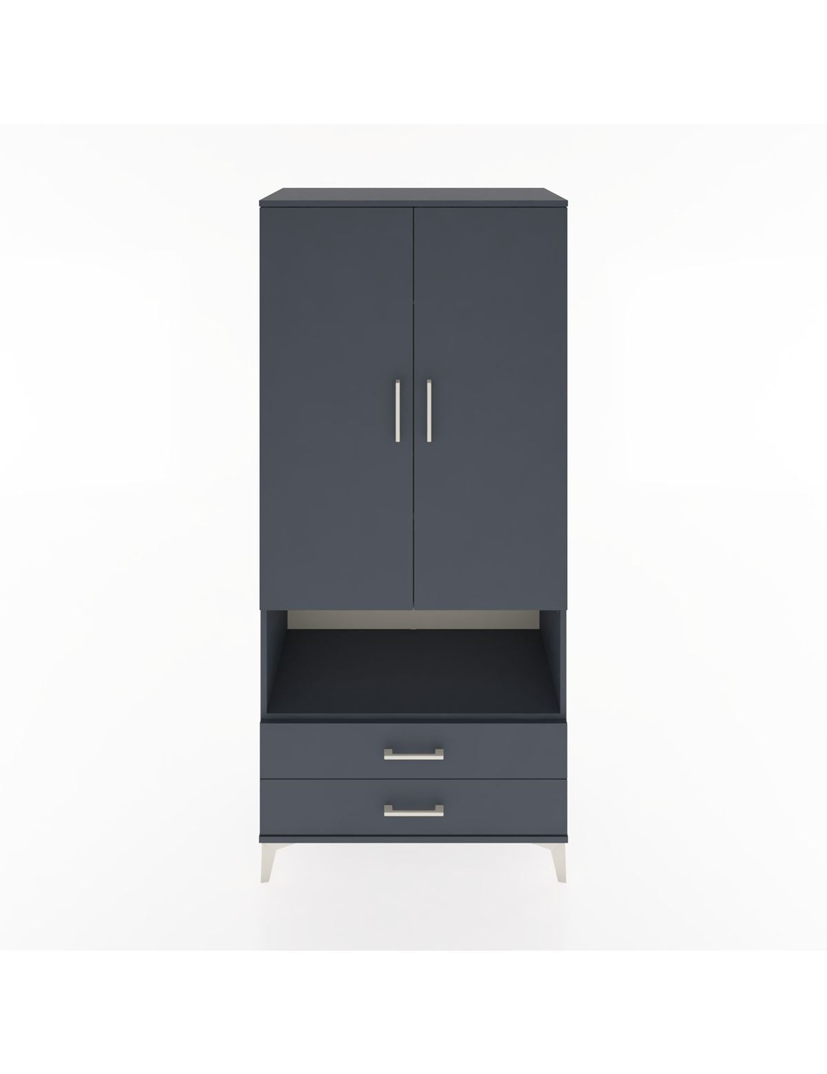 Hyperion Dolap 3 Raflı 2 Çekmeceli Tek Askılı 88x44x195 Antrasit-Antrasit