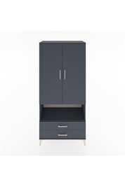 Hyperion Dolap 3 Raflı 2 Çekmeceli Tek Askılı 88x44x195 Antrasit-Antrasit