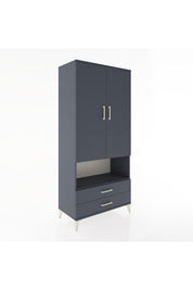 Hyperion Dolap 3 Raflı 2 Çekmeceli Tek Askılı 88x44x195 Antrasit-Antrasit