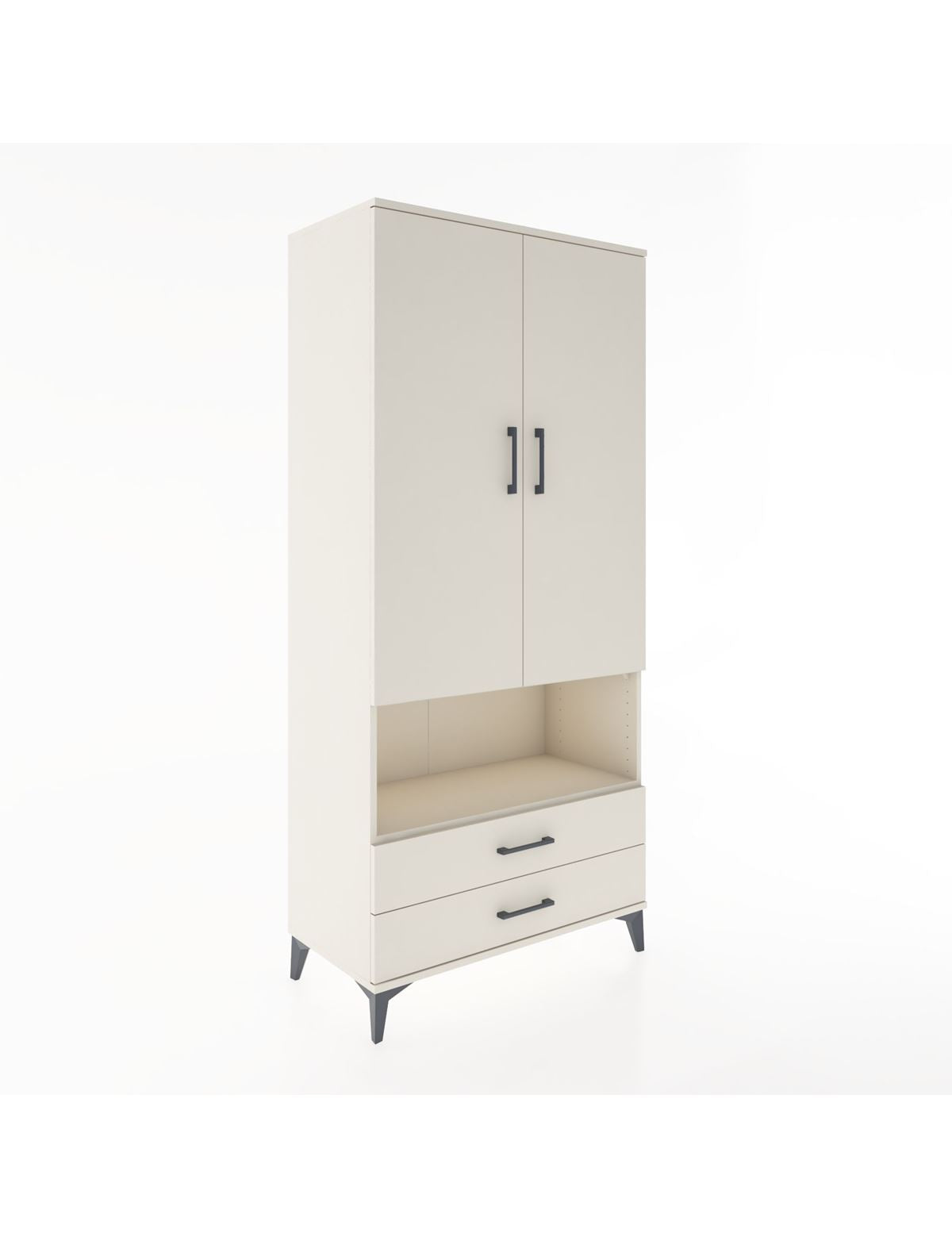 Hyperion Dolap 5 Raflı 2 Çekmeceli 2 Kapaklı 88x44x195 Aytaşı-Aytaşı