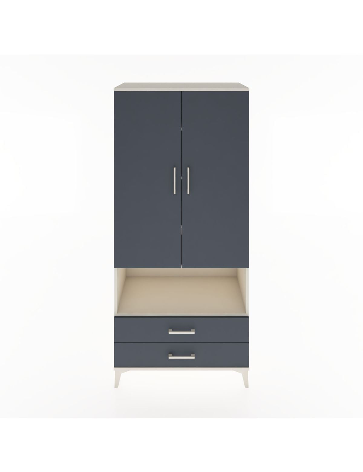 Hyperion Dolap 5 Raflı 2 Çekmeceli 2 Kapaklı 88x44x195 Aytaşı-Antrasit