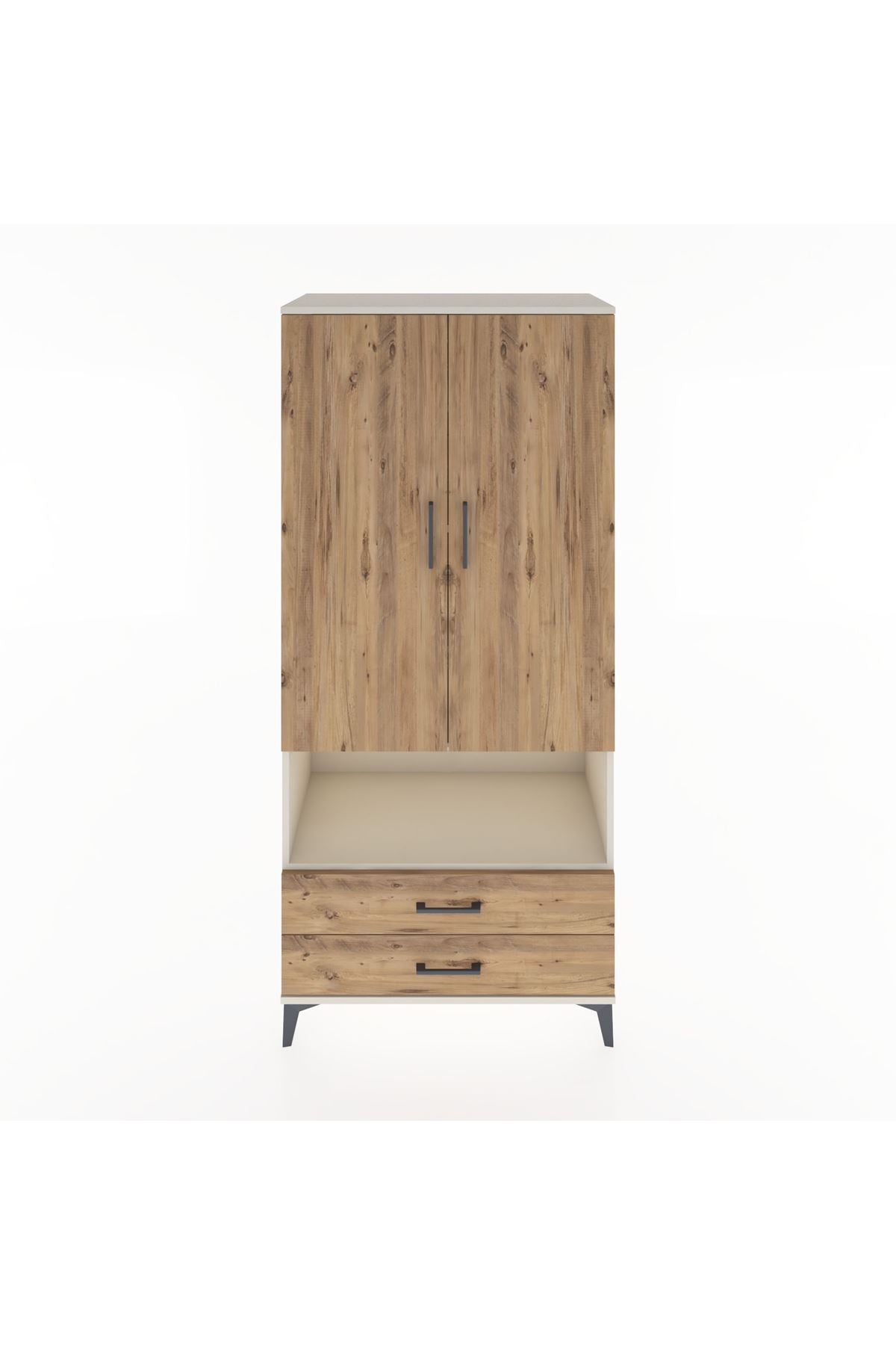 Hyperion Dolap 5 Raflı 2 Çekmeceli 2 Kapaklı 88x44x195 Aytaşı-Çam