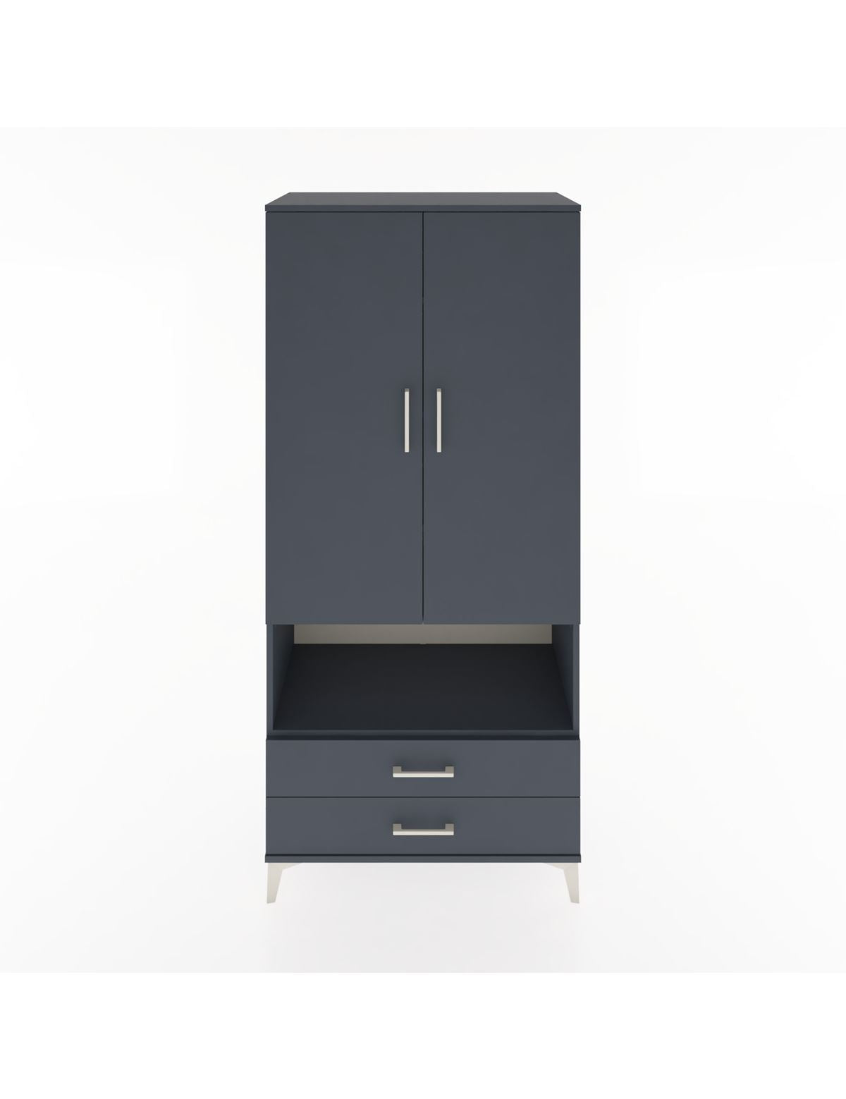 Hyperion Dolap 5 Raflı 2 Çekmeceli 2 Kapaklı 88x44x195 Antrasit-Antrasit