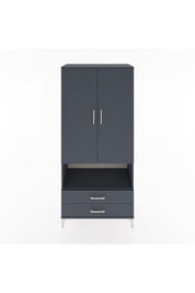 Hyperion Dolap 5 Raflı 2 Çekmeceli 2 Kapaklı 88x44x195 Antrasit-Antrasit