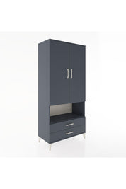 Hyperion Dolap 5 Raflı 2 Çekmeceli 2 Kapaklı 88x44x195 Antrasit-Antrasit