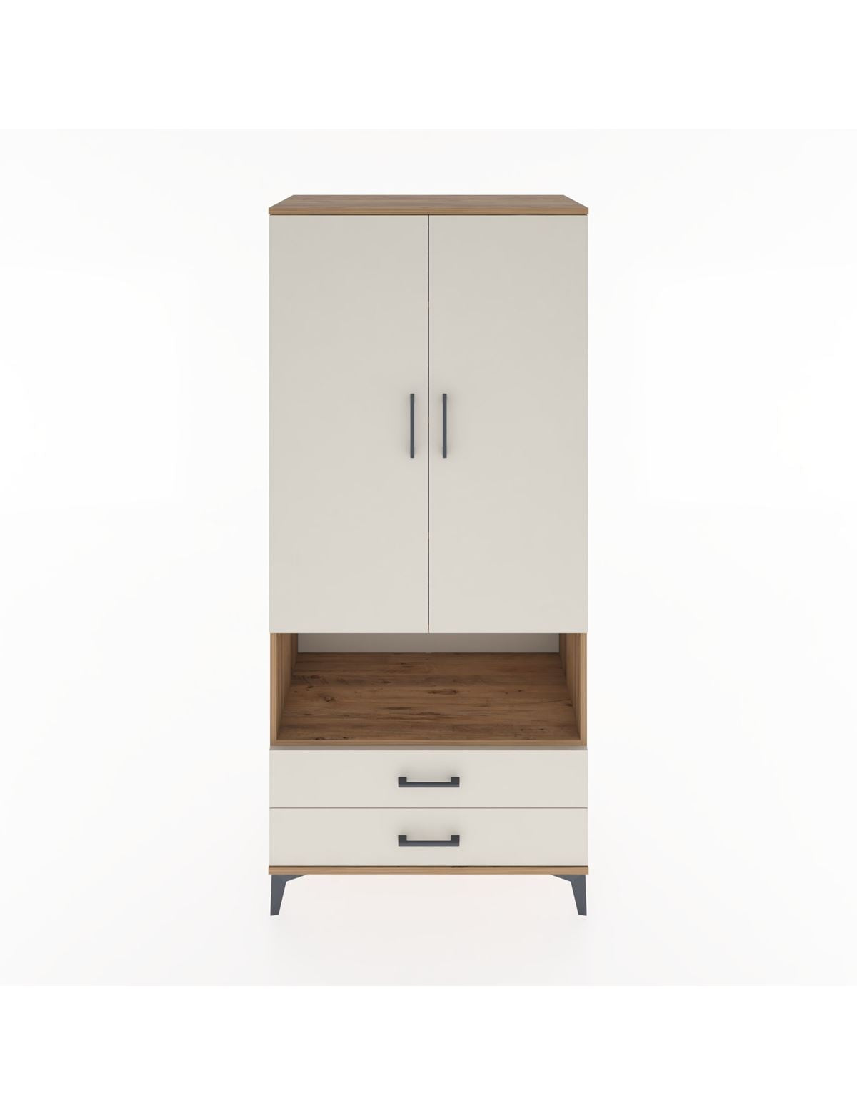 Hyperion Dolap 5 Raflı 2 Çekmeceli 2 Kapaklı 88x44x195 Çam-Aytaşı