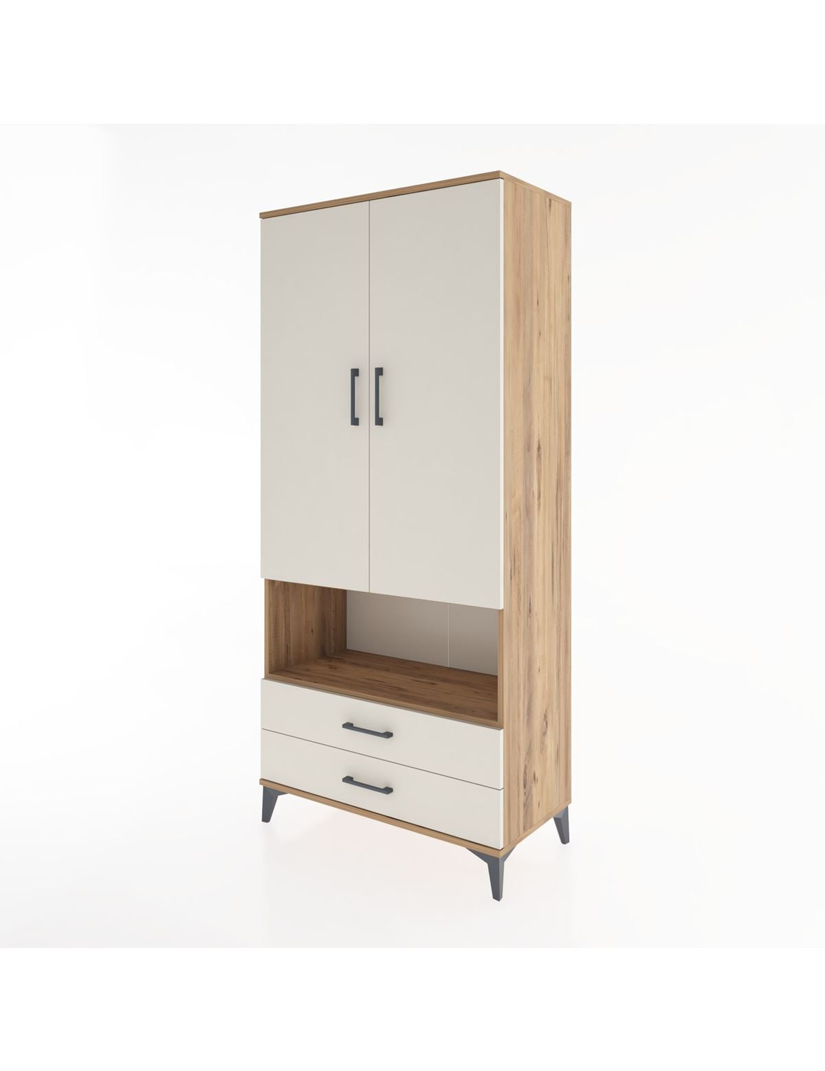 Hyperion Dolap 5 Raflı 2 Çekmeceli 2 Kapaklı 88x44x195 - S60M095V7B