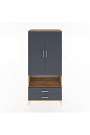 Hyperion Dolap 5 Raflı 2 Çekmeceli 2 Kapaklı 88x44x195 Çam-Antrasit