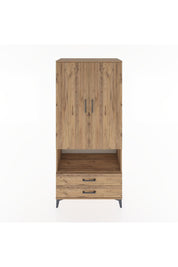 Hyperion Dolap 5 Raflı 2 Çekmeceli 2 Kapaklı 88x44x195 Çam-Çam