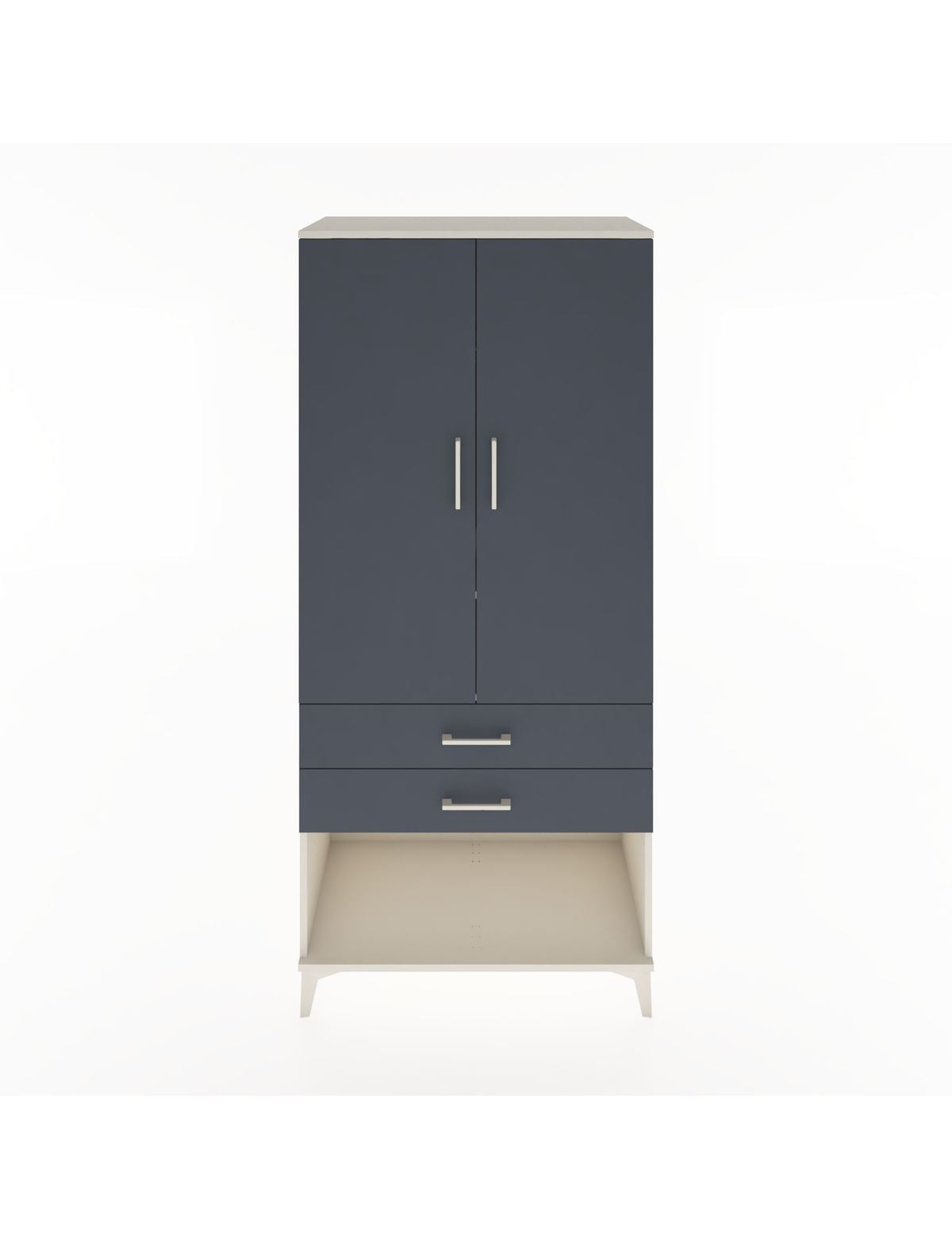 Hyperion Dolap 2 Raflı 2 Çekmeceli Tek Askılı 88x44x195 Aytaşı-Antrasit