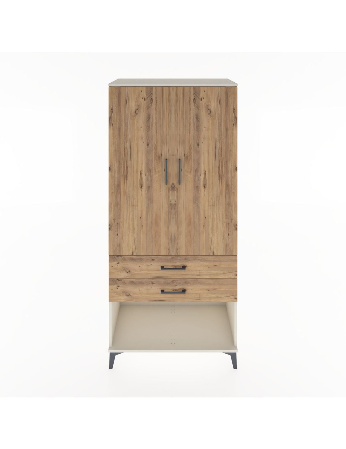 Hyperion Dolap 2 Raflı 2 Çekmeceli Tek Askılı 88x44x195 Aytaşı-Çam