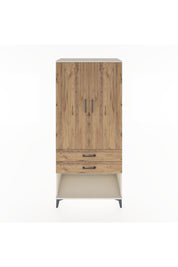 Hyperion Dolap 2 Raflı 2 Çekmeceli Tek Askılı 88x44x195 Aytaşı-Çam