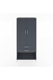 Hyperion Dolap 2 Raflı 2 Çekmeceli Tek Askılı 88x44x195 Antrasit-Antrasit