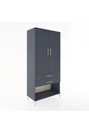 Hyperion Dolap 2 Raflı 2 Çekmeceli Tek Askılı 88x44x195 Antrasit-Antrasit