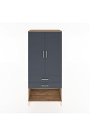 Hyperion Dolap 2 Raflı 2 Çekmeceli Tek Askılı 88x44x195 Çam-Antrasit