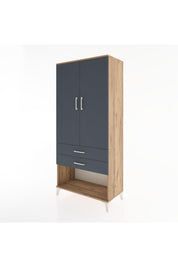 Hyperion Dolap 2 Raflı 2 Çekmeceli Tek Askılı 88x44x195 Çam-Antrasit