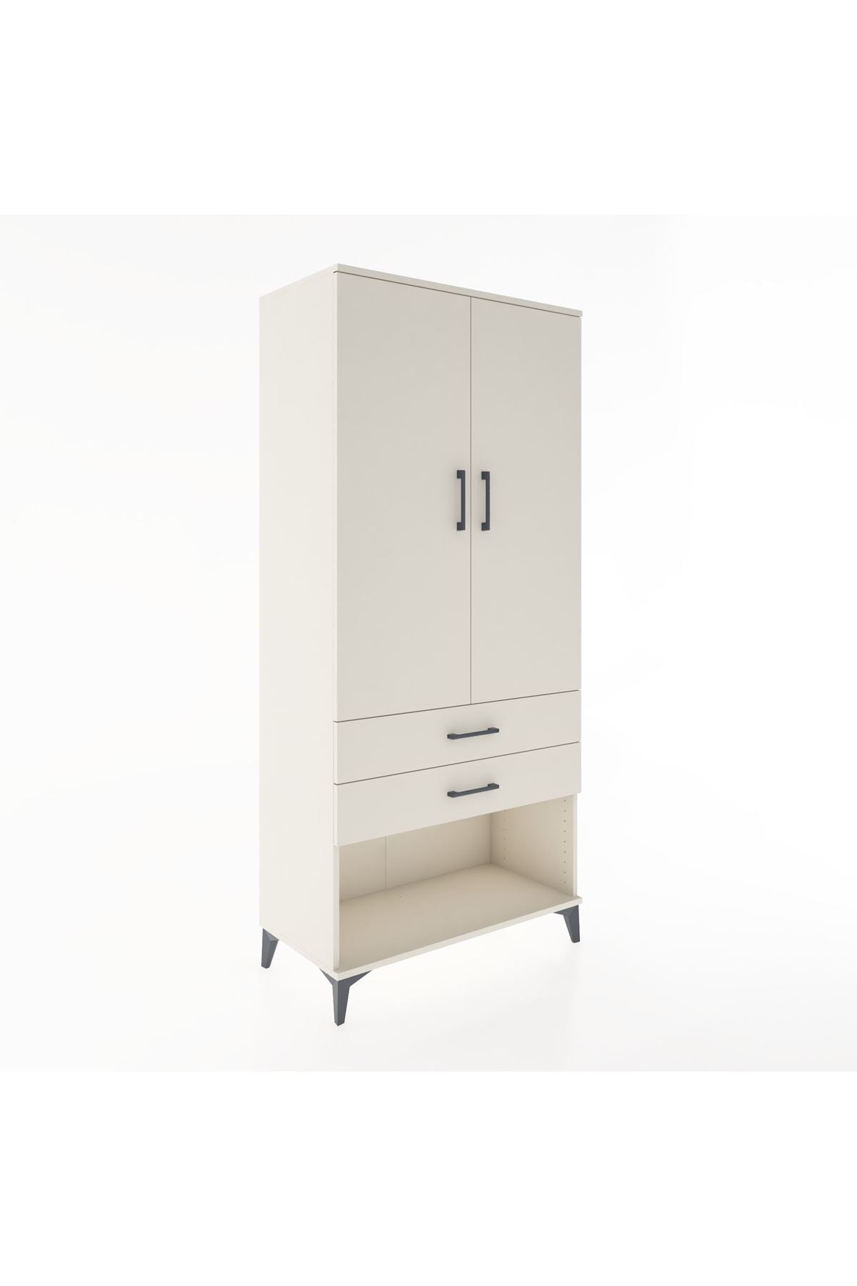 Hyperion Dolap 4 Raflı 2 Çekmeceli 2 Kapaklı 88x44x195 Aytaşı-Aytaşı