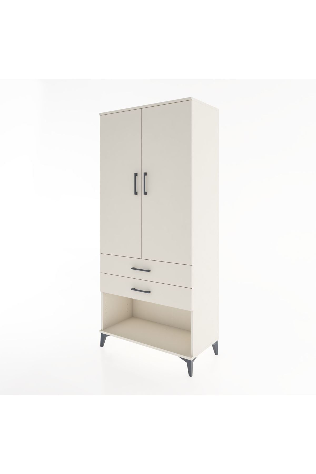 Hyperion Dolap 4 Raflı 2 Çekmeceli 2 Kapaklı 88x44x195 Aytaşı-Aytaşı