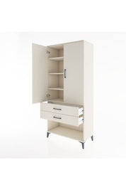 Hyperion Dolap 4 Raflı 2 Çekmeceli 2 Kapaklı 88x44x195 Aytaşı-Aytaşı
