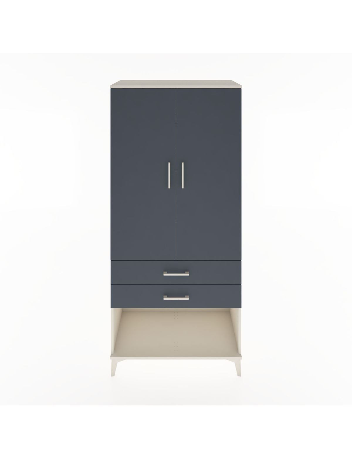 Hyperion Dolap 4 Raflı 2 Çekmeceli 2 Kapaklı 88x44x195 Aytaşı-Antrasit