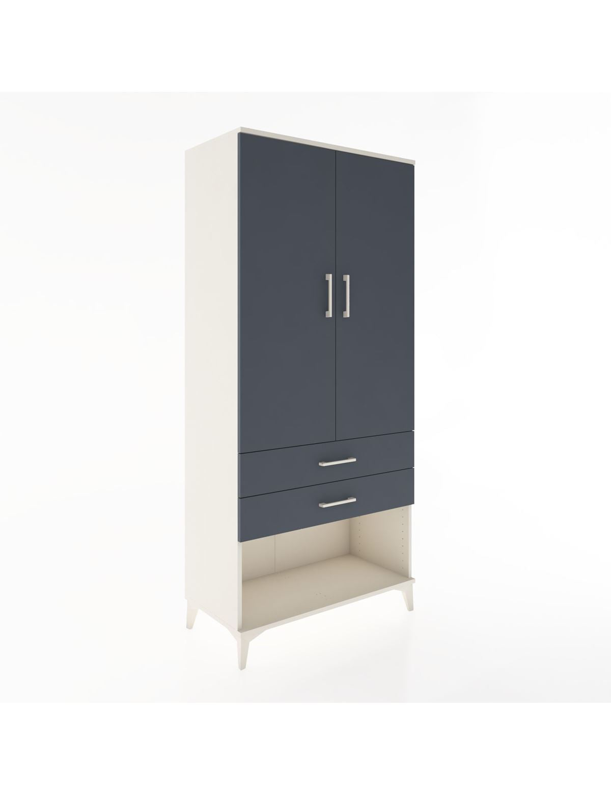 Hyperion Dolap 4 Raflı 2 Çekmeceli 2 Kapaklı 88x44x195 Aytaşı-Antrasit