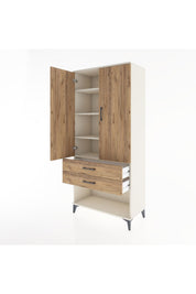 Hyperion Dolap 4 Raflı 2 Çekmeceli 2 Kapaklı 88x44x195 Aytaşı-Çam
