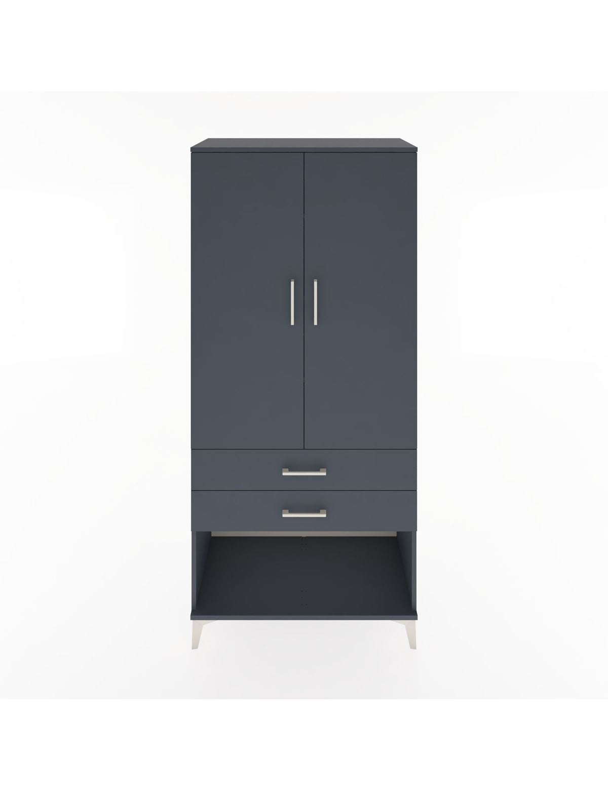 Hyperion Dolap 4 Raflı 2 Çekmeceli 2 Kapaklı 88x44x195 Antrasit-Antrasit