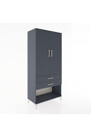 Hyperion Dolap 4 Raflı 2 Çekmeceli 2 Kapaklı 88x44x195 Antrasit-Antrasit