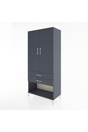 Hyperion Dolap 4 Raflı 2 Çekmeceli 2 Kapaklı 88x44x195 Antrasit-Antrasit