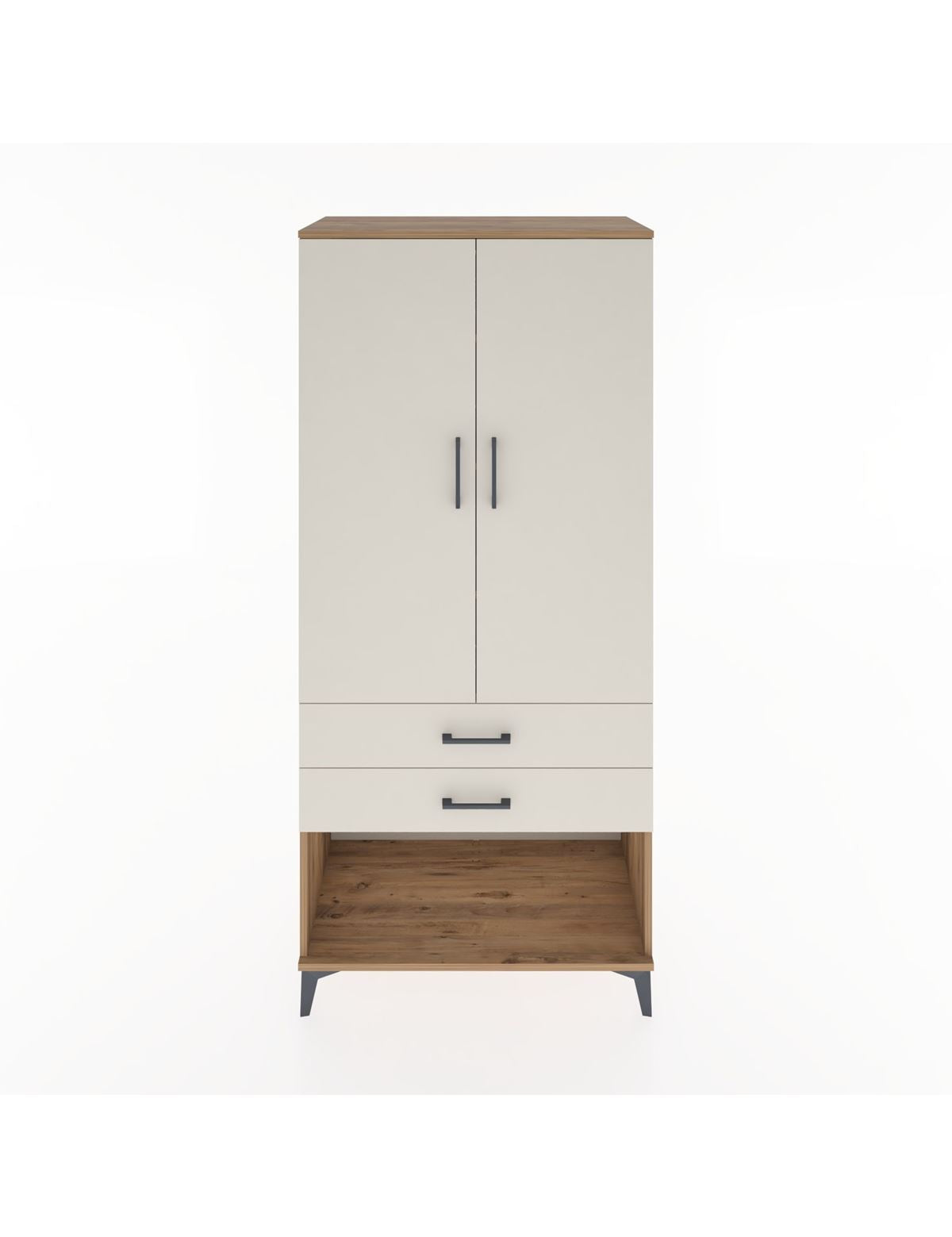 Hyperion Dolap 4 Raflı 2 Çekmeceli 2 Kapaklı 88x44x195 Çam-Aytaşı