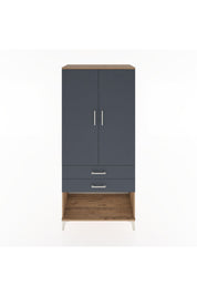 Hyperion Dolap 4 Raflı 2 Çekmeceli 2 Kapaklı 88x44x195 Çam-Antrasit