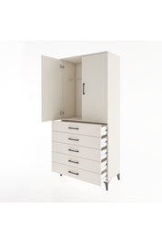 Hyperion Dolap Tek Raflı 5 Çekmeceli Tek Askılı 88x44x195 Aytaşı-Aytaşı