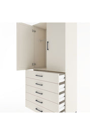 Hyperion Dolap Tek Raflı 5 Çekmeceli Tek Askılı 88x44x195 Aytaşı-Aytaşı