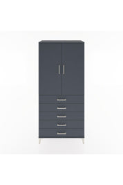 Hyperion Dolap Tek Raflı 5 Çekmeceli Tek Askılı 88x44x195 Antrasit-Antrasit