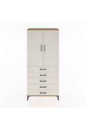 Hyperion Dolap Tek Raflı 5 Çekmeceli Tek Askılı 88x44x195 Çam-Aytaşı