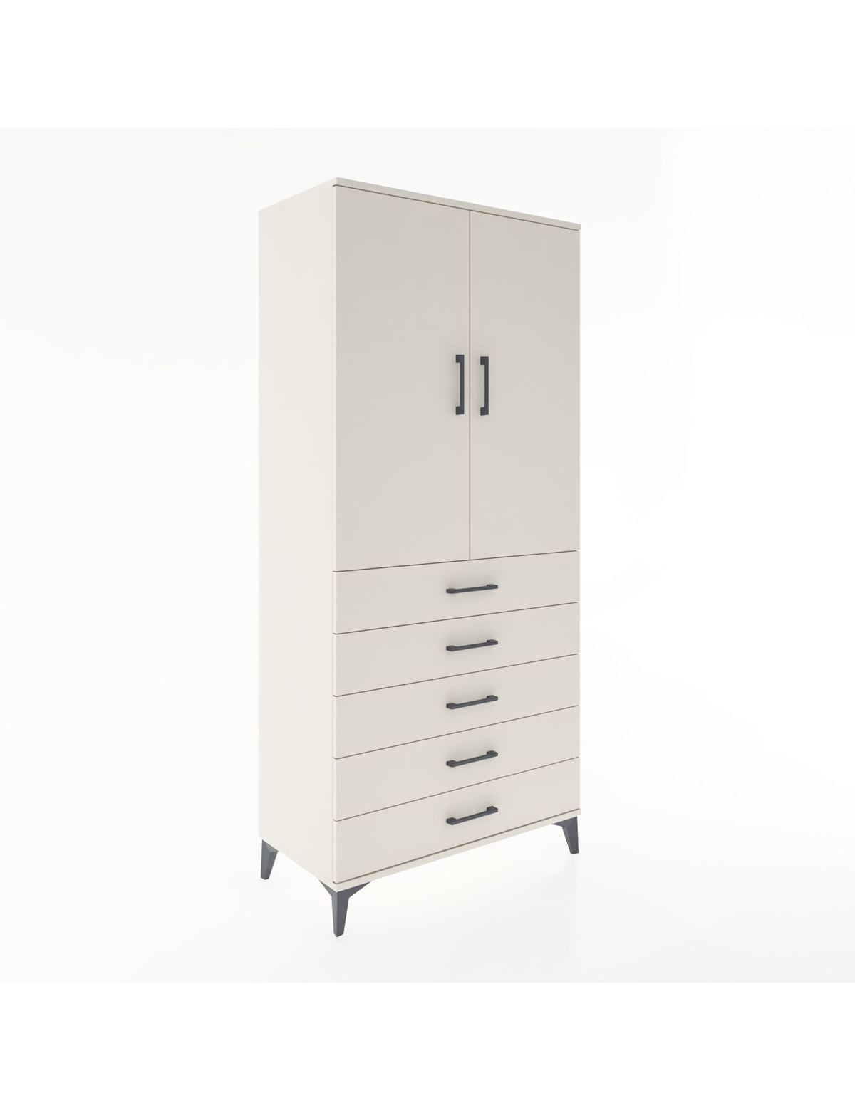 Hyperion Dolap 3 Raflı 5 Çekmeceli 2 Kapaklı 88x44x195 Aytaşı-Aytaşı