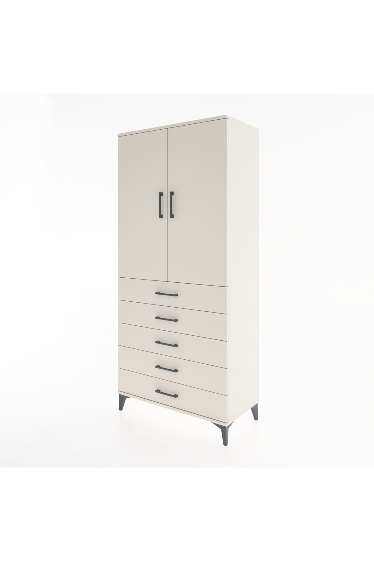 Hyperion Dolap 3 Raflı 5 Çekmeceli 2 Kapaklı 88x44x195 Aytaşı-Aytaşı