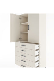 Hyperion Dolap 3 Raflı 5 Çekmeceli 2 Kapaklı 88x44x195 Aytaşı-Aytaşı